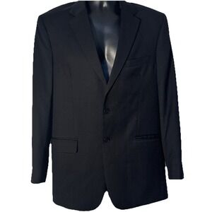 Jos A Bank Travelers Collection 40L Blazer Sport Coat Black Tailored Fit Wool
